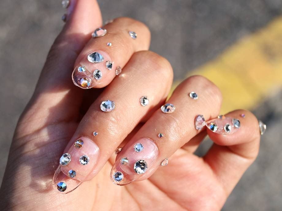 assortment of rhinestones for nail art