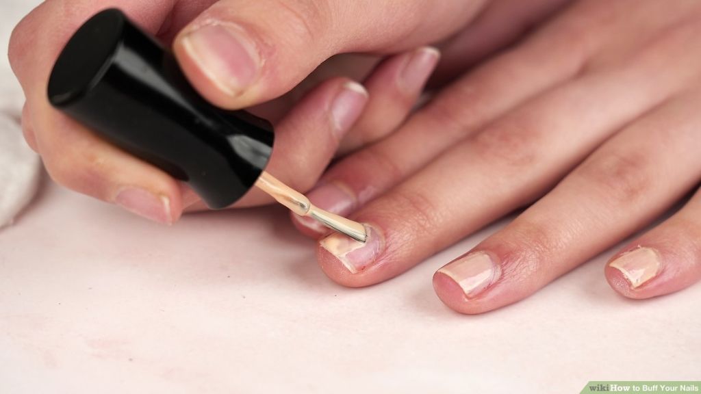 make sure to file and buff nails into the desired shape before starting your nail art.