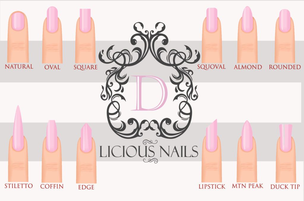nail shape options like square, oval, coffin, and stiletto create different nail looks.
