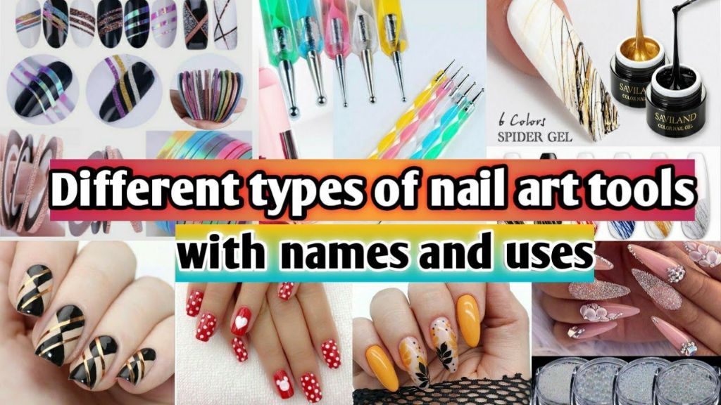 variety of basic nail art tools and polishes